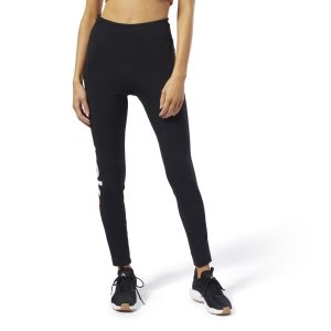 Reebok Training Essentials Linear Logo Tights Damen - Schwarz/Weiß - DE 976-NDF